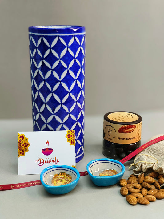 Blue Pottery Vase Hamper