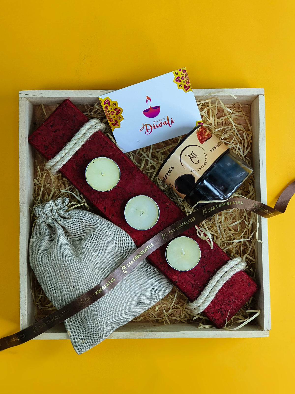 Boho Cork Tealight Holder Hamper
